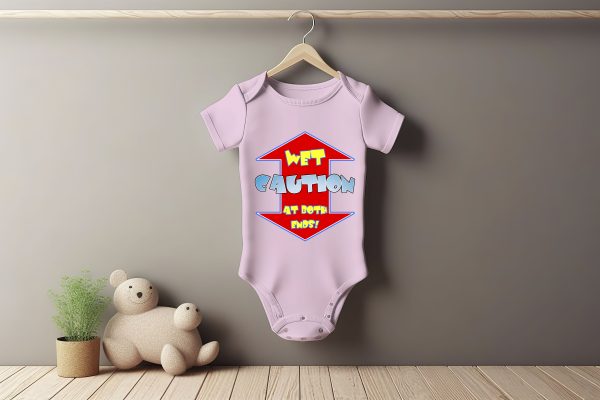 Wet Caution Baby Growers Short Sleeve